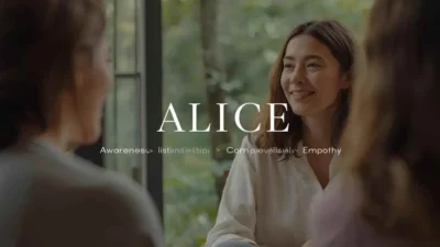Realistic image of people having an empathetic conversation representing the ALICE acronym meaning: Awareness, Listening, Intent, Compassion, Empathy.